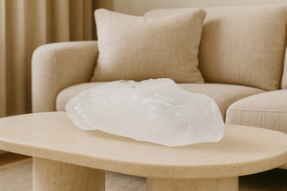 Quartz Natural Stone Cluster on living room coffee table