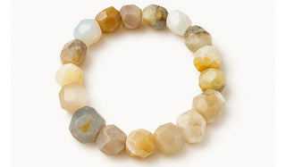 Luxury Faceted Mixed-Shape Botswana Agate Natural Gemstone Bracelet