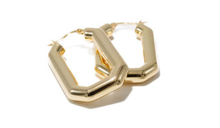 PRODUCT FEATURES:  316L High-Grade Stainless Steel  Hoop Length 1.6 Inches Hoop Opening 1 Inch Earring Width: 6mm Weight: 4.9 grams (0.17) Oz Water-Resistant Tarnish-Free  *Extremely Lightweight.  Designer's Notes: Be bold and stylish with our Chunky Lightweight Hexagon Design Earrings and wear them every day or for any occasion!