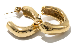 Gold Chunky C Shaped Earrings