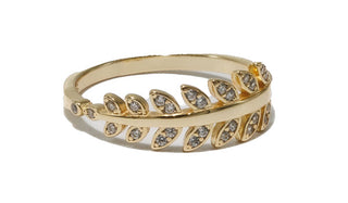 Gold Mini Stacker Leaf Ring