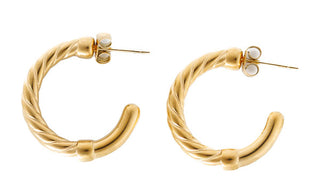 Spiral Semi-Chunky C-Shaped Earrings