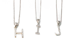 Sterling Silver Adjustable Letter Pendant Necklace