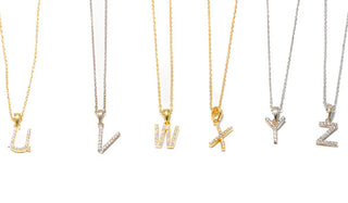 Sterling Silver Adjustable Letter Pendant Necklace