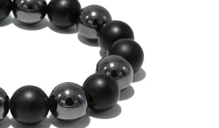 Matte Onyx & Hematite Natural Gemstone Bracelet
