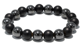 Matte Onyx & Hematite Natural Gemstone Bracelet