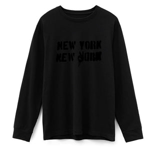 100% Organic SUPIMA Cotton Facing 100% Organic Cotton double-folded flat knit cotton ribbing Pre-shrunk to ensure minimal shrinkage American Grown SUPIMA Cotton Handmade in a GOTS-certified facility  Seamless Screenprinted Phrase on front of Crewneck Screenprinted PHLD Logo inside back collar Ribbed Hem and Cuffs Designed and printed in the USA Fit: True to size  Designer's Notes:  Shop or super-soft Organic SUPIMA Cotton New York New York Long Sleeve Shirt and feel amazing!