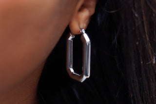 Chunky Hexagon Drop Earrings