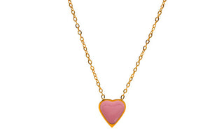 Mini Adjustable Pink Howlite Gemstone Heart Necklace