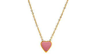 Mini Adjustable Pink Howlite Gemstone Heart Necklace
