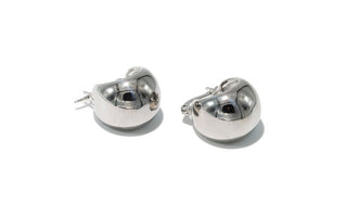 Silver Chunky Huggie Hoop Earrings