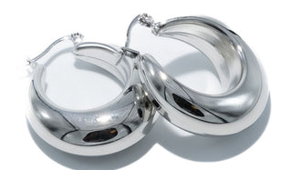Silver Chunky Hoop Earrings