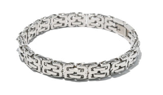 Silver Stainless Steel Flat Bike Chain Bracelet