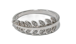Silver Mini Stacker Leaf Ring