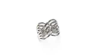 Silver Mini Criss Cross Ring