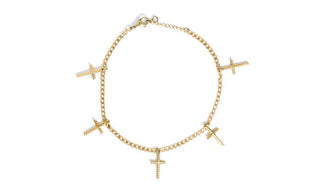 Adjustable Cross Charm Anklet