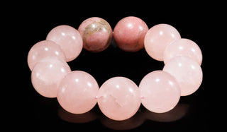 Luxury Rose Quartz & Rhodonite Natural Gemstone Bracelet