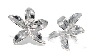 Silver Chunky Flower Earrings