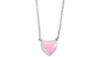 Mini Adjustable Pink Howlite Gemstone Heart Necklace