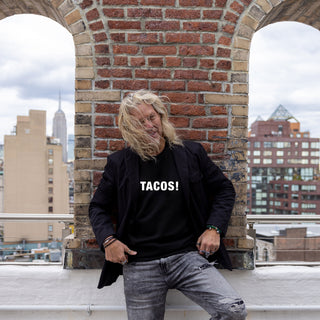 Tacos! Organic SUPIMA Cotton Crewneck Sweatshirt White Script
