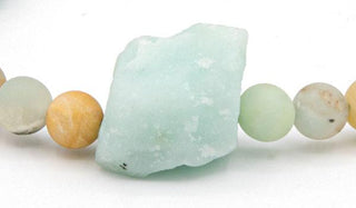 Amazonite raw natural stone bracelet close up