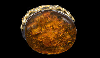 Luxury Sterling Silver Oversized Adjustable Baltic Amber Ring