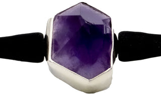 Sterling Silver Amethyst Athleisure Bracelet close up.