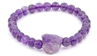 Amethyst raw stone bracelet