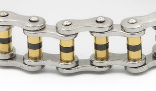 The Arvid Stainless Steel Bracelet Gold & Black Close Up