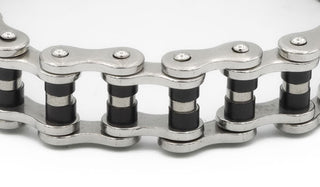 The Arvid Stainless Steel Bracelet Silver & Black Close Up