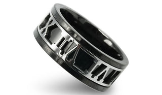 black Roman numeral ring