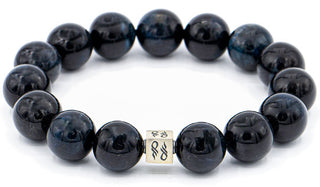 Blue Tigers Eye Natural Gemstone Centerpiece Bracelet.