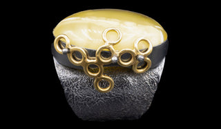 Luxury Oversized Adjustable Butterscotch Baltic Amber Ring feature image