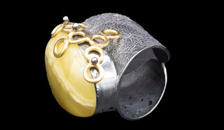 Luxury Oversized Adjustable Butterscotch Baltic Amber Ring