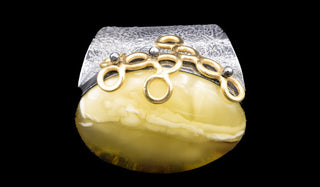 Luxury Oversized Adjustable Butterscotch Baltic Amber Ring