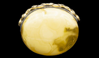 Luxury Oversized Adjustable Butterscotch Baltic Amber Ring