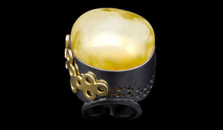 Luxury Oversized Adjustable Butterscotch Baltic Amber Ring