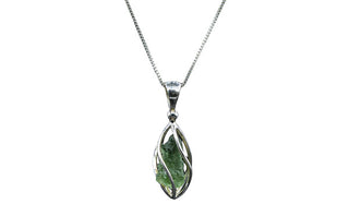 Sterling Silver Caged Spiritual Moldavite Necklace