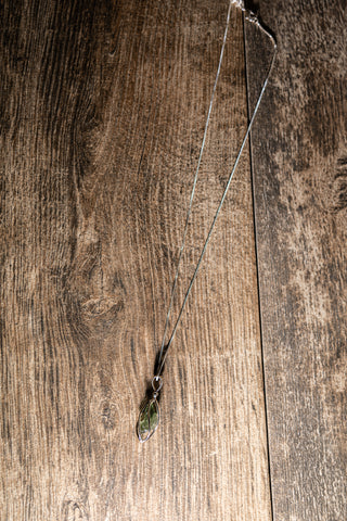 Sterling Silver Caged Spiritual Moldavite Necklace
