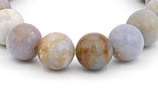 Chalcedony natural stone bracelet close up