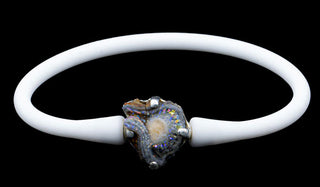 Chalcedony Drusy Rubber Bracelet.
