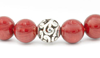 Red Coral Bead Bracelet.