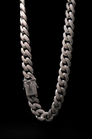 Luxury Silver Crystal Cuban Link Necklace