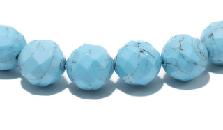 Faceted Turquoise Howlite Natural Gemstone Bracelet