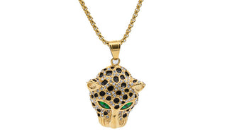 Gold Crystal Jaguar Necklace