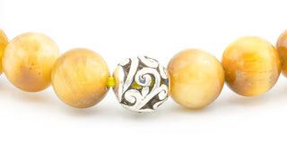 Sterling Silver Golden Tigers Eye Bali Gemstone Bracelet