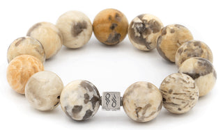 Alt= Granite 18mm Natural Gemstone Bracelet.