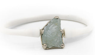 Sterling Silver Aquamarine Gemstone Rubber Bracelet