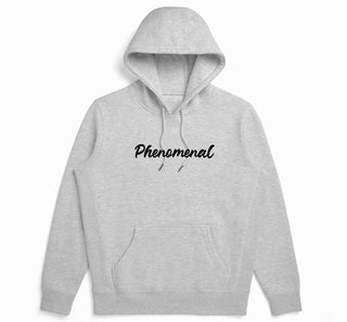Grey Phenomenal Hoodie Black Script