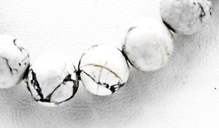 Howlite natural stone necklace close up
